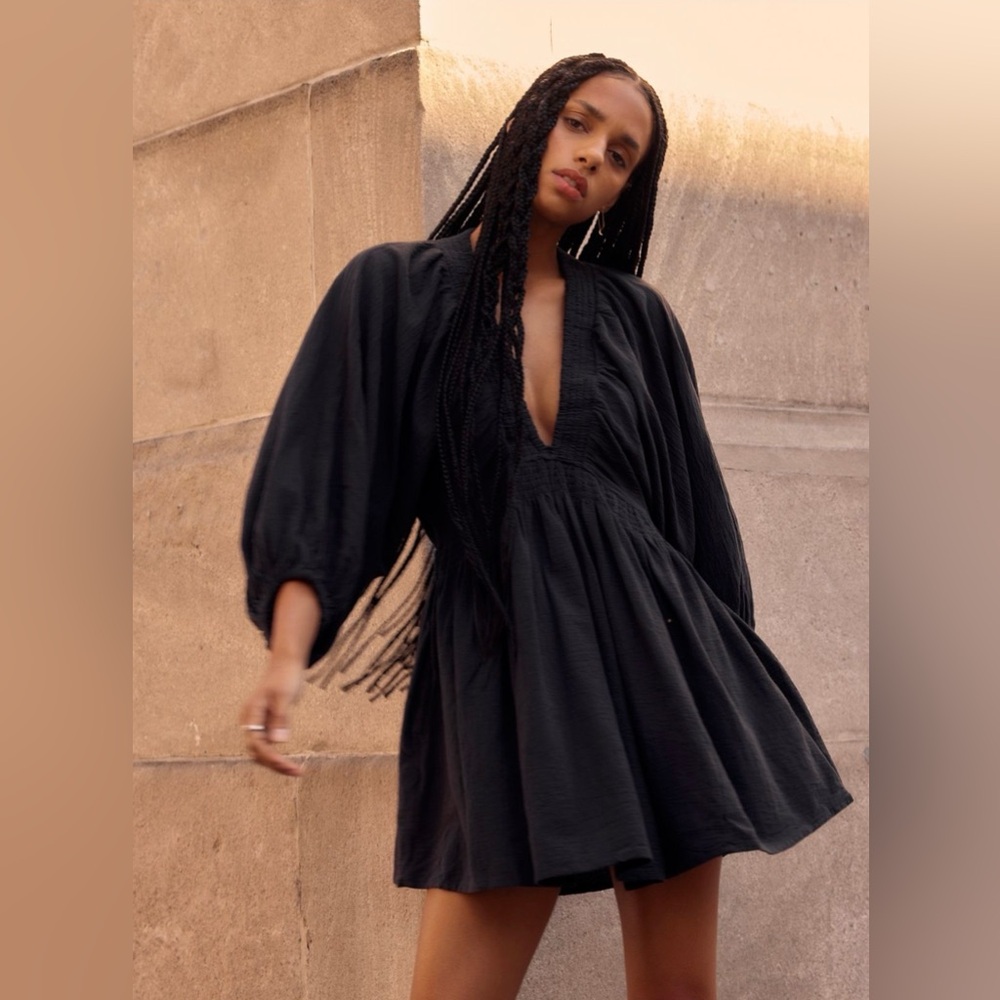 NWT Free People For the Moment Mini Dress, Size S Black